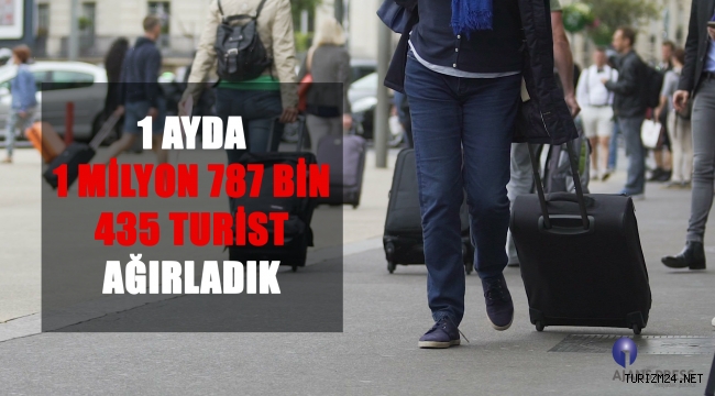 1 AYDA 1 MİLYON 787 BİN 435 TURİST AĞIRLADIK