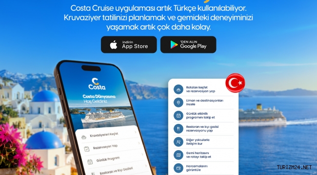 Costa Cruises, Costa uygulamasını Türkiye için kullanıma açtı